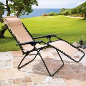  BrylaneHome Zero Gravity Lounge Chair (TAUPE,0): Patio 