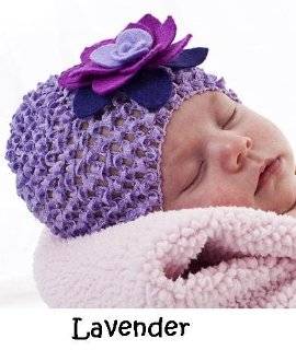 My Little Noggin 0 12 mths waffle beanie crochet hat cap in lavender