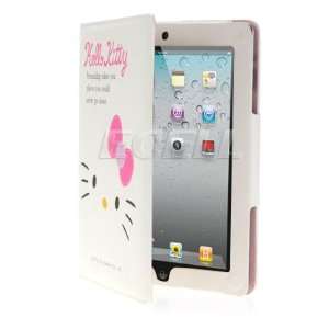  Ecell   WHITE HELLO KITTY LEATHER CASE & STAND FOR APPLE 