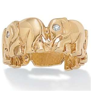  PalmBeach Jewelry 14k Gold Plated DiamonUltra™ Cubic 