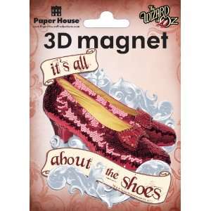  Paper House 3D Magnets, Oz Ruby Slippers