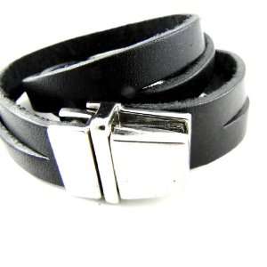  Leather strap Authentik black.: Jewelry