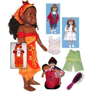  18 African Princess Ashante Doll and Wardrobe Toys 