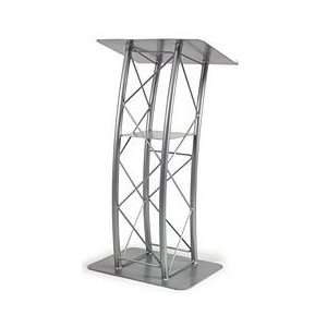  Silver Aluminum Curved Truss Lectern: Office Products