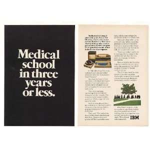  1973 Three Year Medical School IBM Computer 2 Page Print 