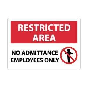 RA16AB   Restricted Area, No Admittance Employees Only, Graphic, 10 X 