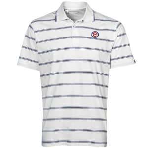  Cutter & Buck Chicago Cubs White Griffin Bay Striped Polo 