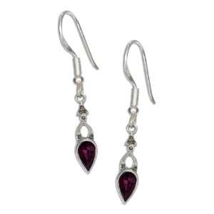  Nebula Tech Metal Amethyst and Marcasite Earrings 