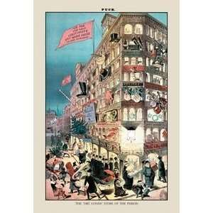 Puck Magazine The Dry Goods Store of the Period   12x18 Framed Print 