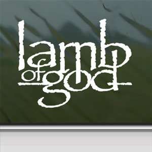  Lamb Of God Prog Rock Band Logo White Sticker Laptop Vinyl 