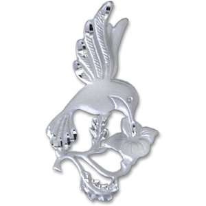  Sterling Silver Hummingbird and Flower Charm: Gold and 