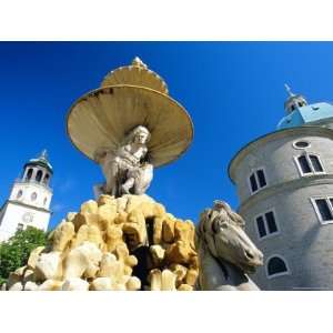  17th Century Fountain in the Residenzplatz, Salzburg 