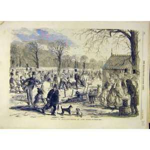  1857 Skating Hyde Park London Leech Victorian Print: Home 
