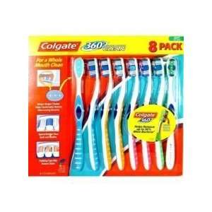  Colgate 360 Degrees Whole Mouth Clean Toothbrushes 8 Pack 
