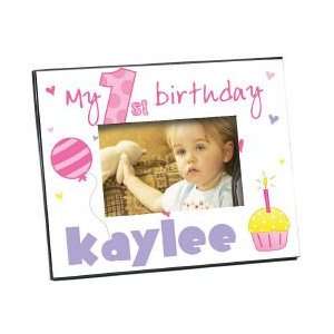   Personalized Picture Frame   Baby Girls 1st Birthday: Home & Kitchen