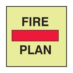  FIRE CONTROL AND SAFETY PLAN Sign   6 x 6 Dura Lumi Glow 