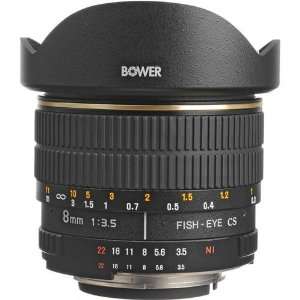 Bower 8mm f/3.5 Fisheye Lens For Nikon AF APS C Cameras 