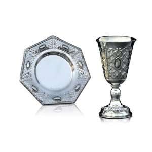   Kiddush Cup and Heptagon Saucer Set    Diamond Net