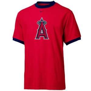  Nike Anaheim Angels Red Straight Up Ringer T shirt: Sports 