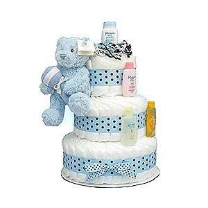  Lil Blue Bear 3 Tier Diaper Cake Baby