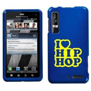   XT862 YELLOW I LOVE HIP HOP ON BLUE HARD CASE COVER 