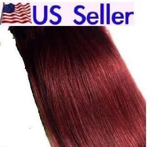   100% REMY Human Hair Extensions 7Pcs Clip in #99J BURGUNDY RED Beauty