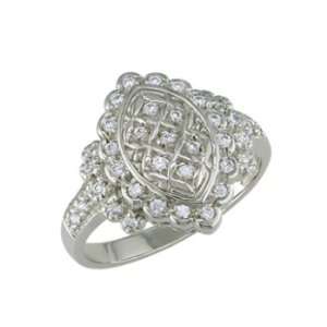  Fina   size 12.00 14K White Gold Fancy Diamond Ring 