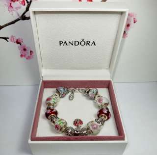 Authentic Pandora Bracelet Everlasting Love Lobster Clasp w/receipt 