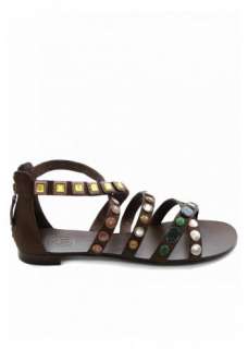 Ladies Ash Brown Jewelled Gladiator Sandal UK 6 39 BNIB  