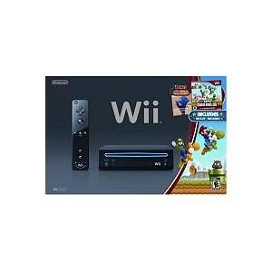    Black Wii Console with New Super Mario Brothers: Everything Else