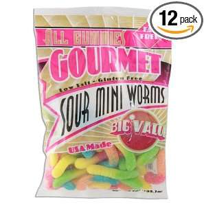 Albanese Sour Neon Mini Worms, 7 Ounce Grocery & Gourmet Food