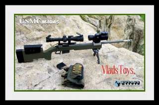 ZY Toys 1:6 Scale OD (Army Green) Sniper Rifle M40A5 USMC US Army Navy 