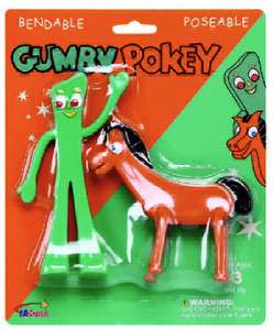 GUMBY & POKEY 6 FIGURE BENDABLE TOYS   NEW IN PACKAGE   FULL SIZE 