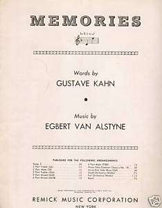 MEMORIESGUSTAVE KAHNEGBERT VAN ALSTYNE1940  