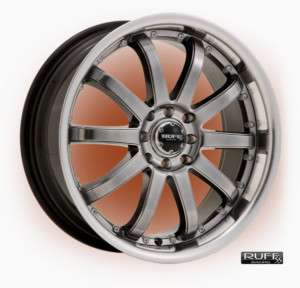 17 x7 Ruff Racing R390 HyperBlack Wheels Rims  