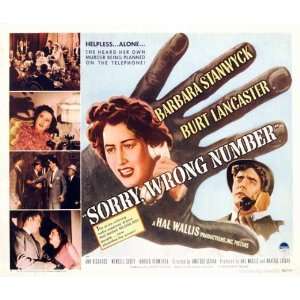  Sorry Wrong Number   Movie Poster   27 x 40