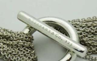 Tiffany & Co. Sterling Silver Multi Chain Mesh Open Heart Necklace 