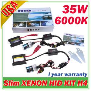 XENON HID Conversion Kit Slim Ballast H4 6000K 35W 12V  
