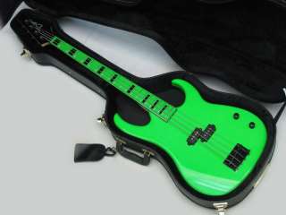 DEAN Custom Zone 4 string BASS guitar in Florescent Nuclear Green w 