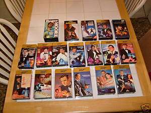 17 JAMES BOND MOVIES ON VHS, +2 ROGER MOORE extras  