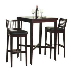  3 Piece Pub Table Set in Cherry Finish: Home & Kitchen