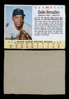 1963   POST CEREAL   ZOILO VERSALLES   MINNESOTA TWINS   No. 3  