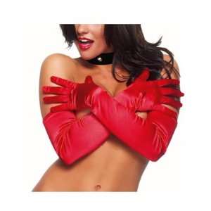  Red Satin Lycra Opera Glvoes: Health & Personal Care