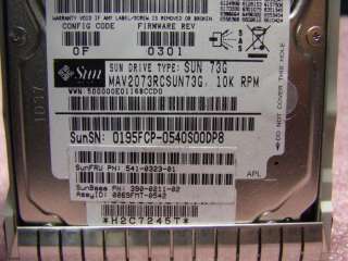 Sun 73GB 10K SAS Hard Drive P/N 541 0323 PN 390 0211  
