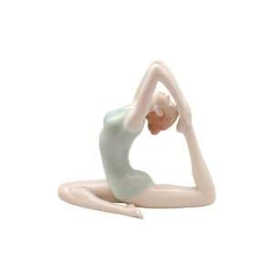  4.75 inch Porcelain Figurine Yoga Woman in One Legged King 