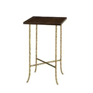  Currey and Company 4054 Gilt Twist Square Table with Wood 