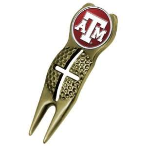  Texas A&M Aggies Gold Crosshair Divot Tool Sports 