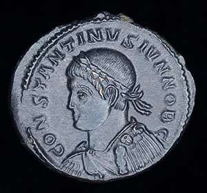 Ancient Roman Constantine II bronze AE3 Camp Gate coin  