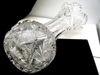 American Brilliant Cut Vase Crystal 10.5 Beautiful  
