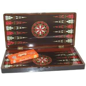  YENIGUN TURKISH RED Shell Design Backgammon Board with 